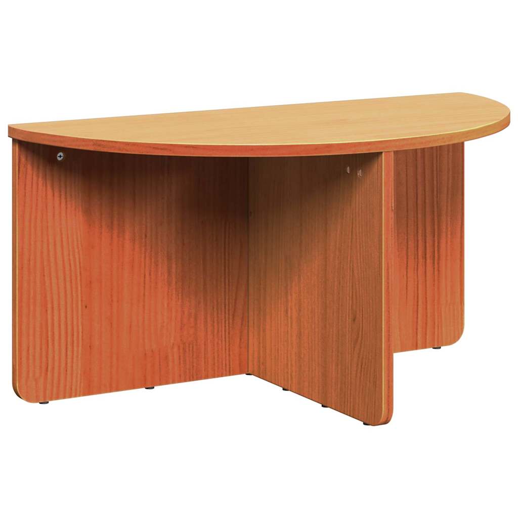 Coffee Table 2 pcs Wax Brown Solid pine wood