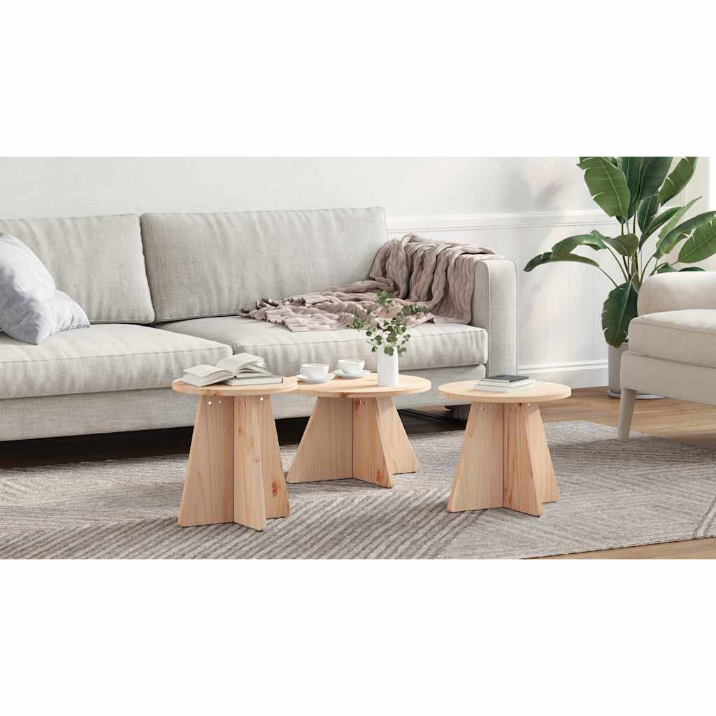 Coffee Table 3 pcs Natural