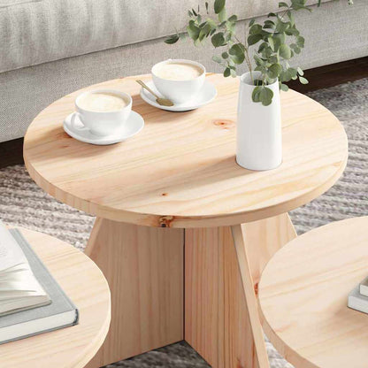 Coffee Table 3 pcs Natural