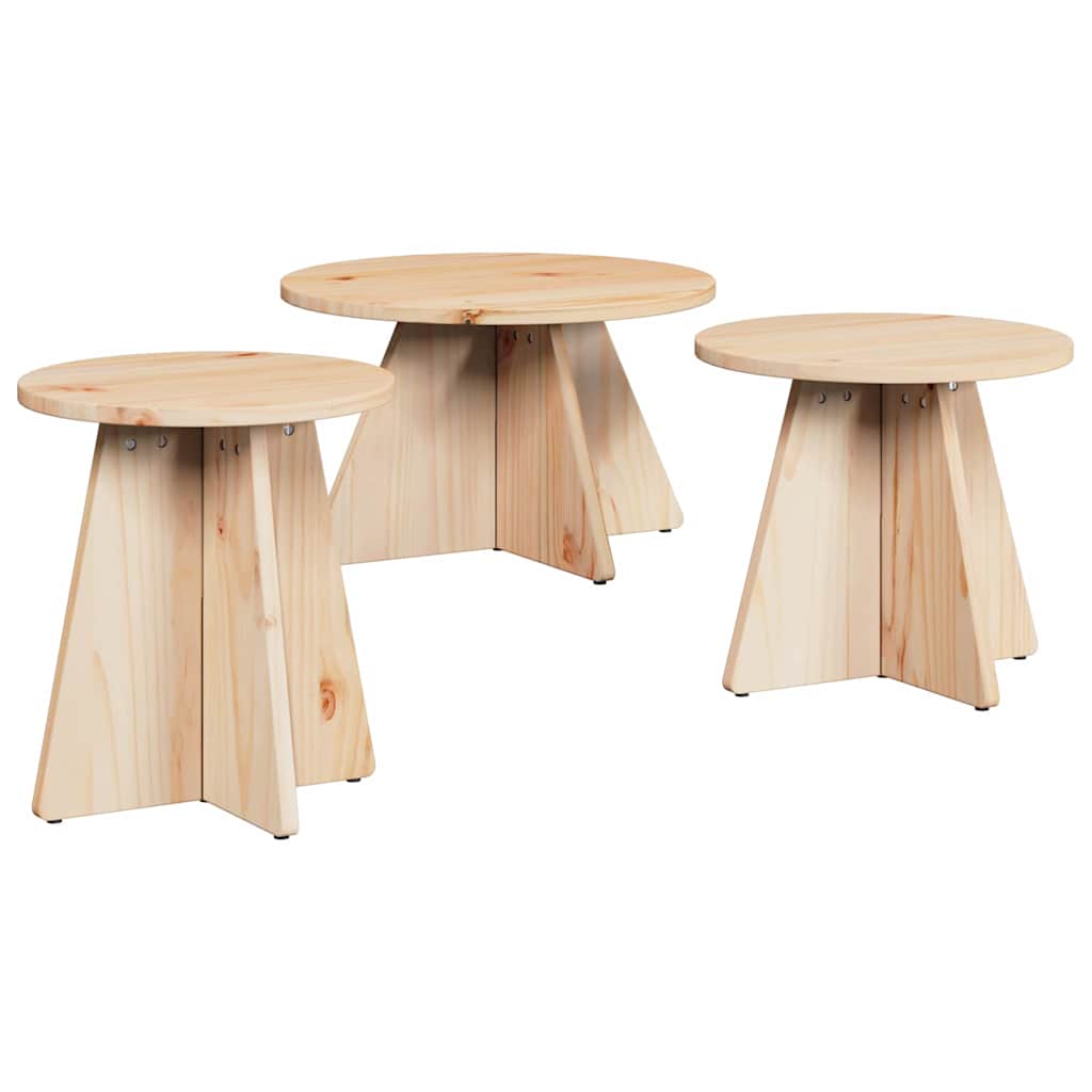 Coffee Table 3 pcs Natural