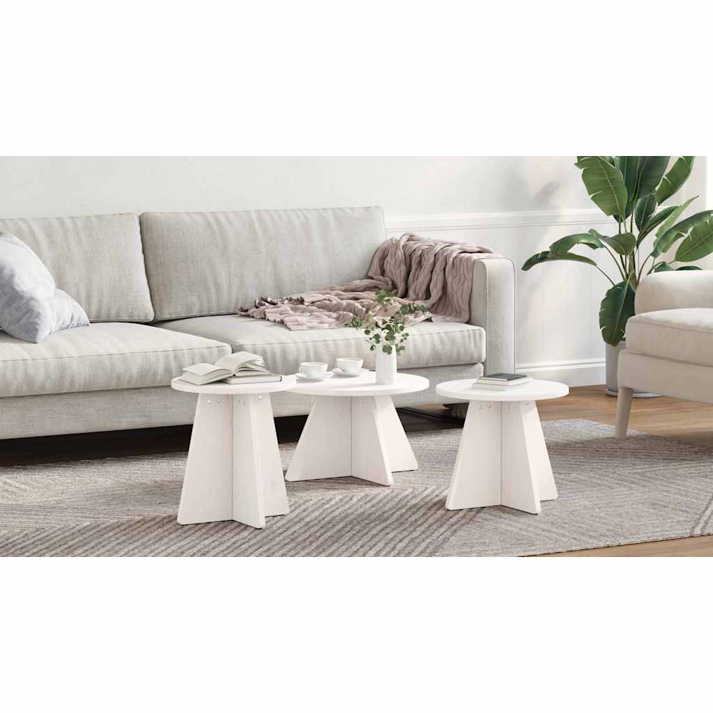 Coffee Table 3 pcs White