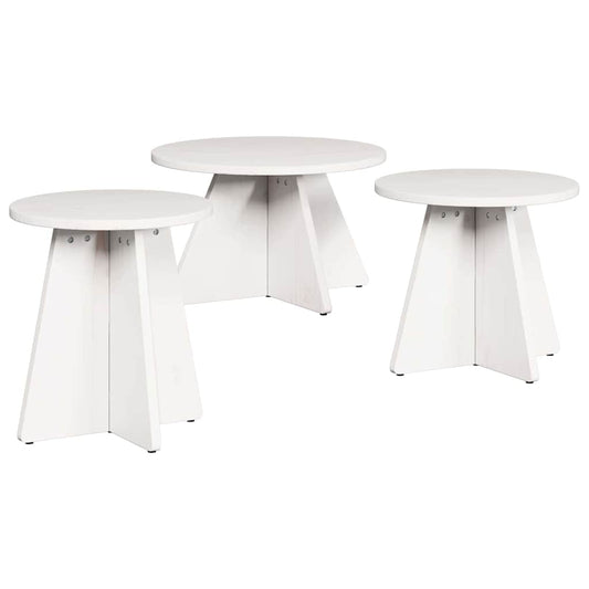 Coffee Table 3 pcs White 49 x 49 x 30 cm