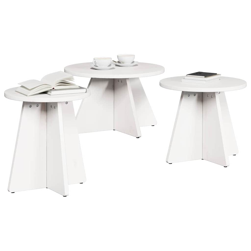 Coffee Table 3 pcs White