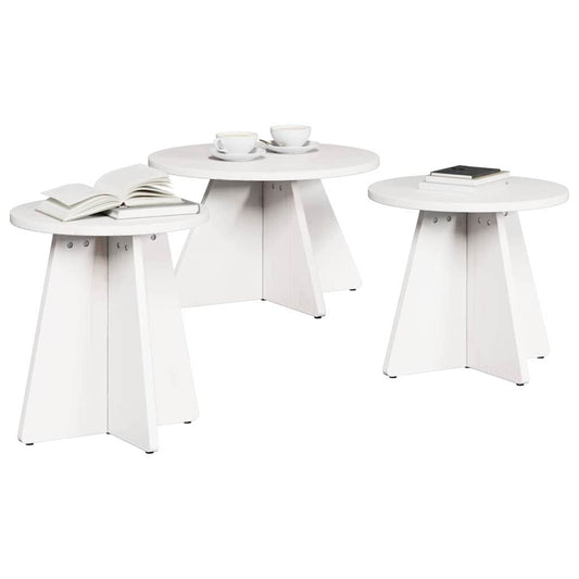 Coffee Table 3 pcs White 49 x 49 x 30 cm