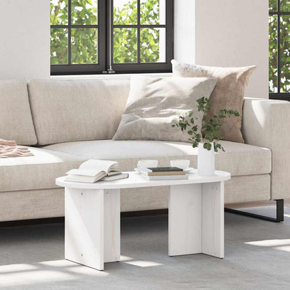 Coffee Table White 80 x 39.5 x 35 cm Solid Pine wood