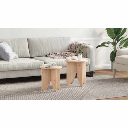 Coffee Table 2 pcs Natural