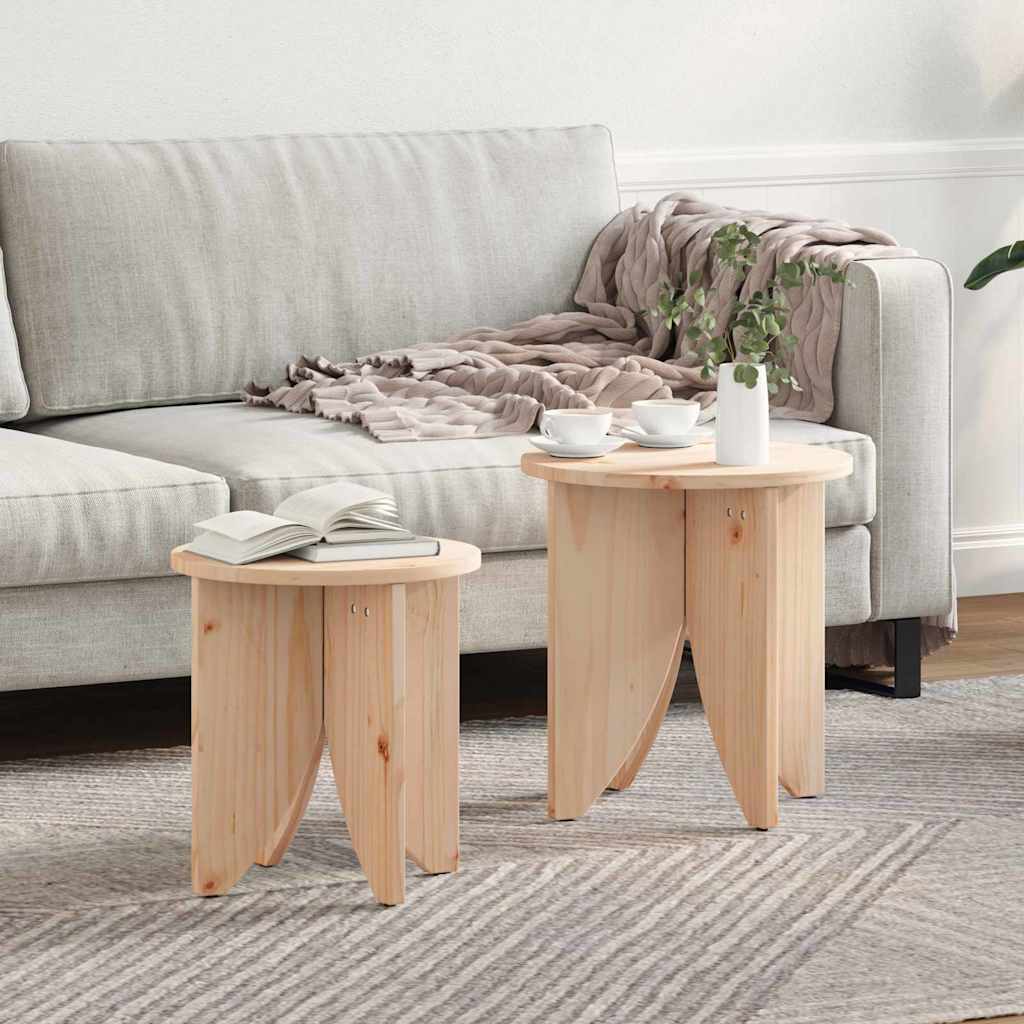 Coffee Table 2 pcs Natural