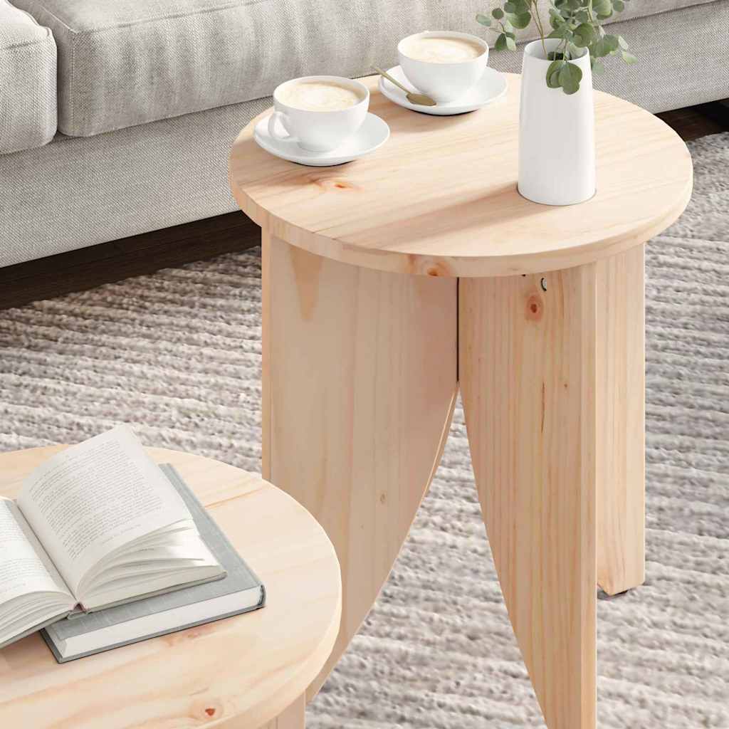 Coffee Table 2 pcs Natural