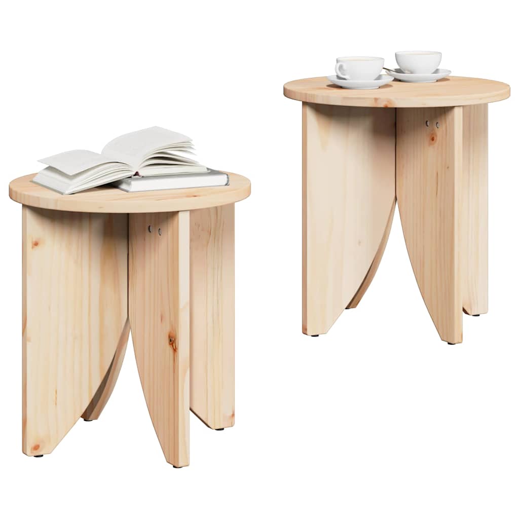 Coffee Table 2 pcs Natural