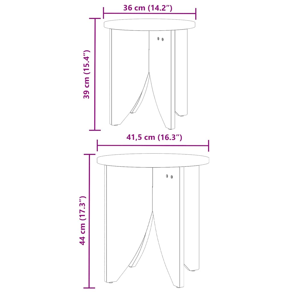 Coffee Table 2 pcs Natural