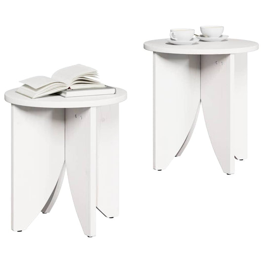 Coffee Table 2 pcs White 41.5 x 41.5 x 44 cm