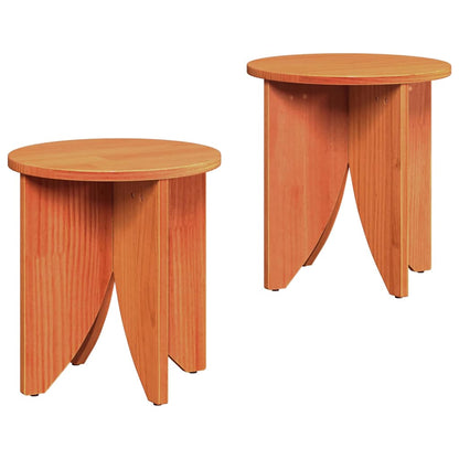 Coffee Table 2 pcs Wax Brown