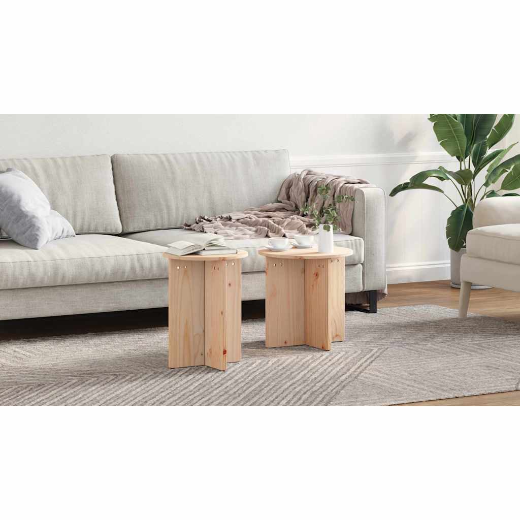 Coffee Table 2 pcs Natural