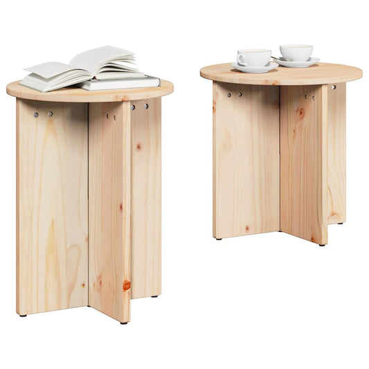 Coffee Table 2 pcs Natural 41.5 x 41.5 x 46 cm