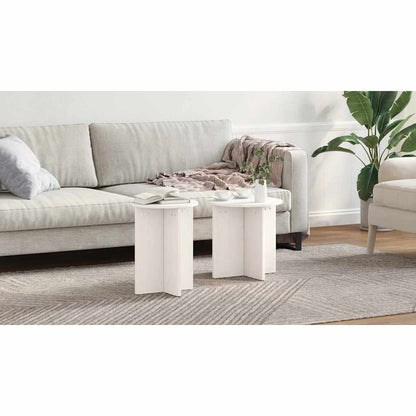 Coffee Table 2 pcs White