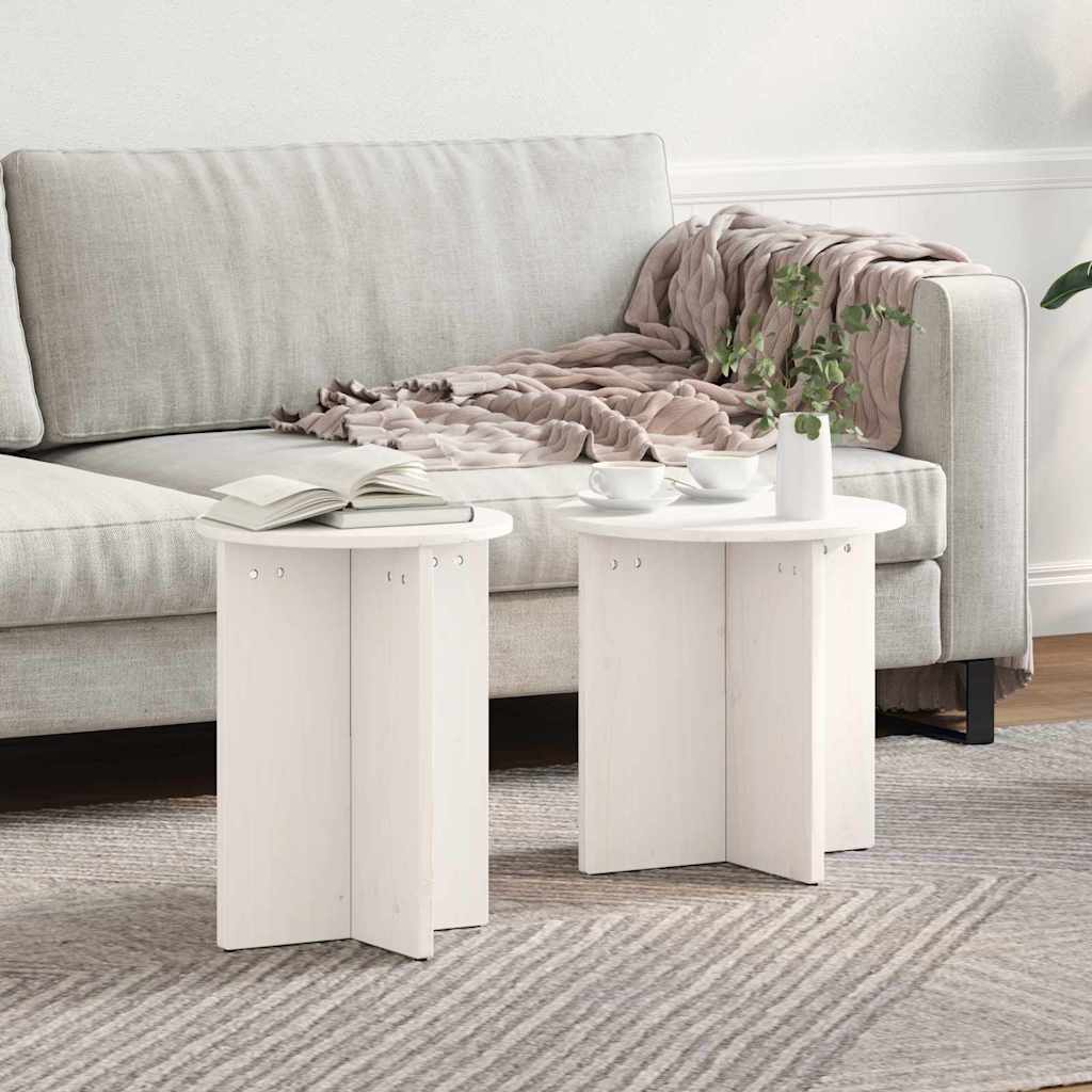 Coffee Table 2 pcs White
