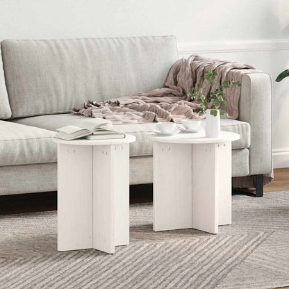 Coffee Table 2 pcs White