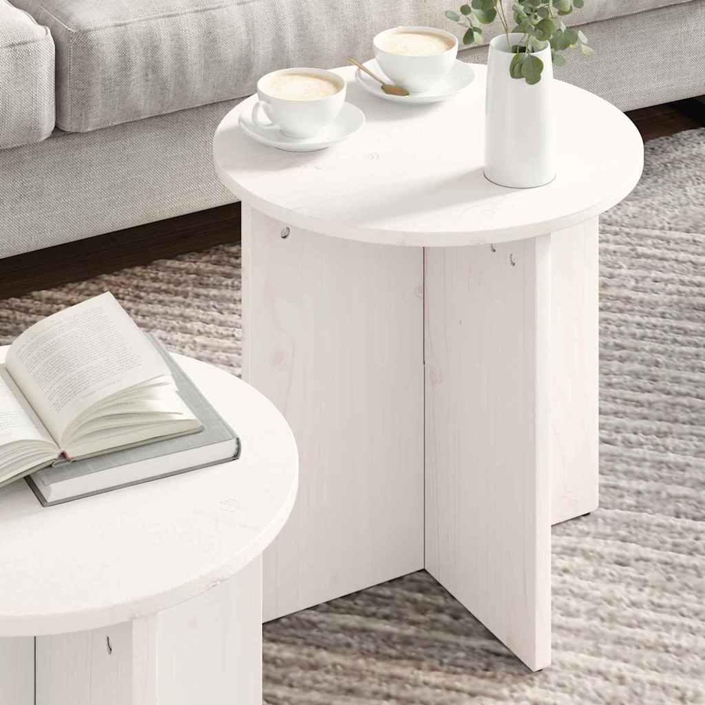 Coffee Table 2 pcs White