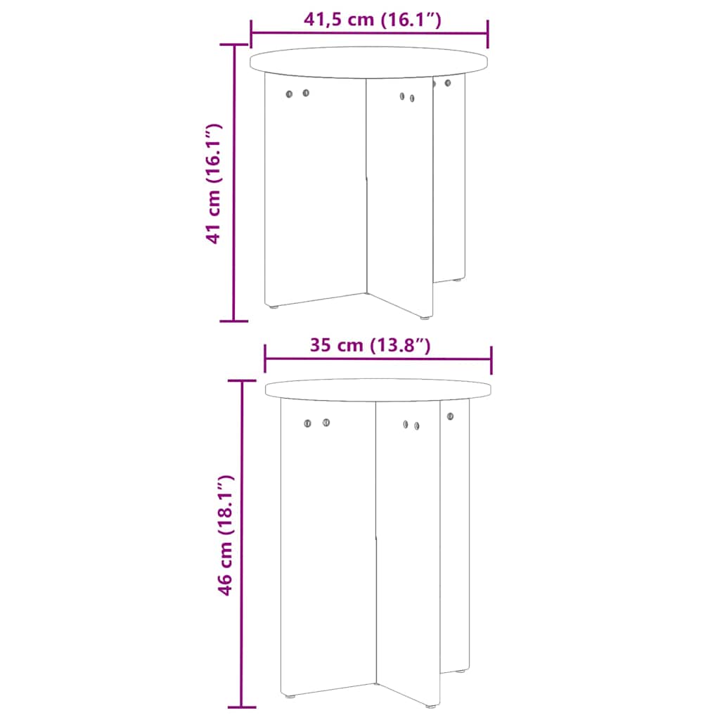 Coffee Table 2 pcs White