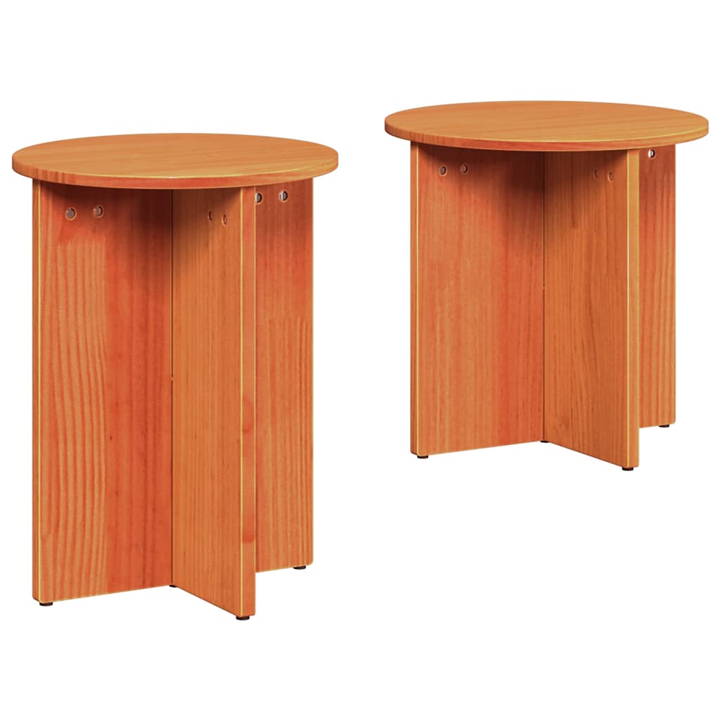 Coffee Table 2 pcs Wax Brown