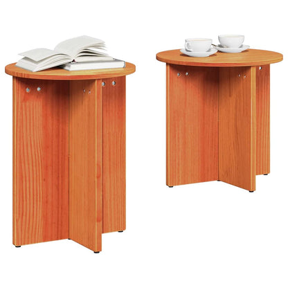Coffee Table 2 pcs Wax Brown