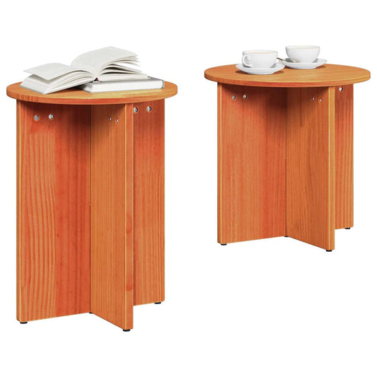 Coffee Table 2 pcs Wax Brown 41.5 x 41.5 x 46 cm