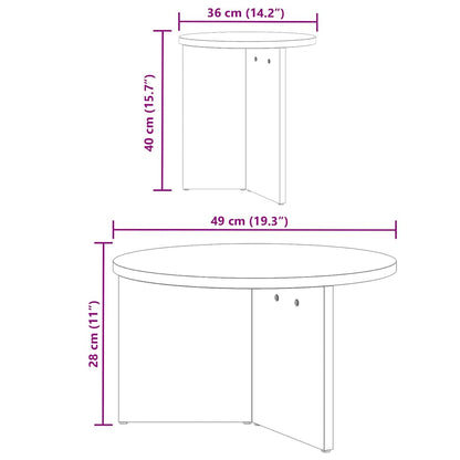 Coffee Table 2 pcs Natural Solid Pine wood