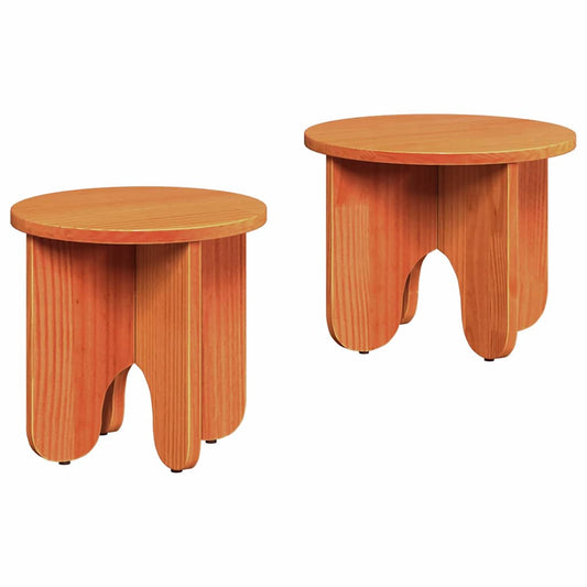 Coffee Table 2 pcs Wax Brown 39.5 x 39.5 x 30 cm