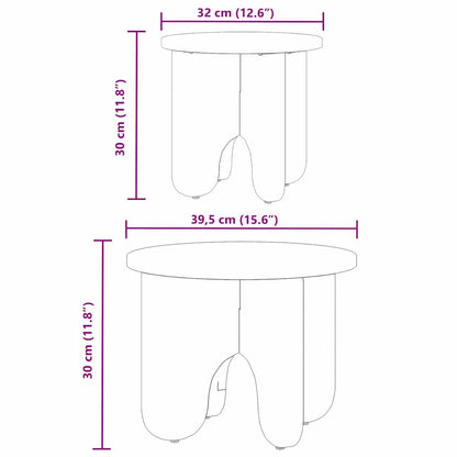 Coffee Table 2 pcs Wax Brown Solid Pine wood