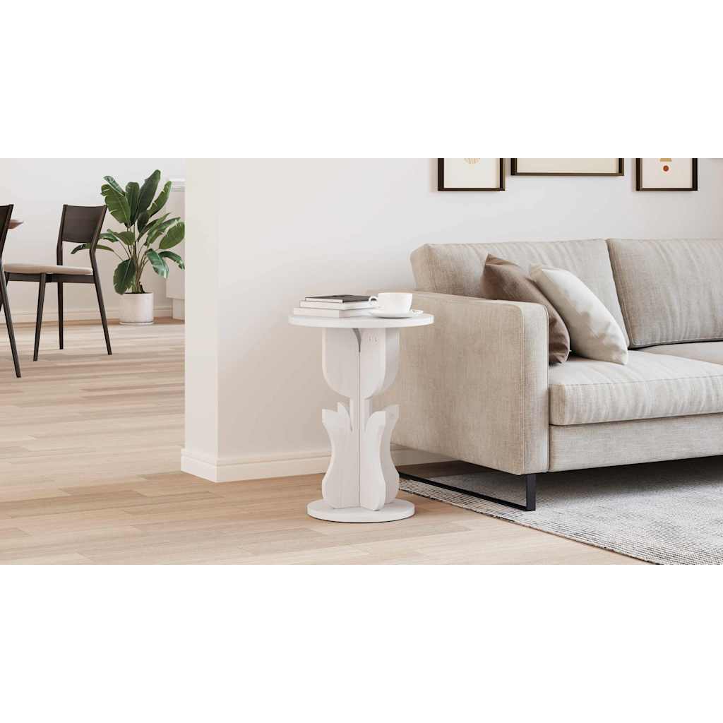 Coffee Table White 39.5 x 39.5 x 53.5 cm Solid pine wood