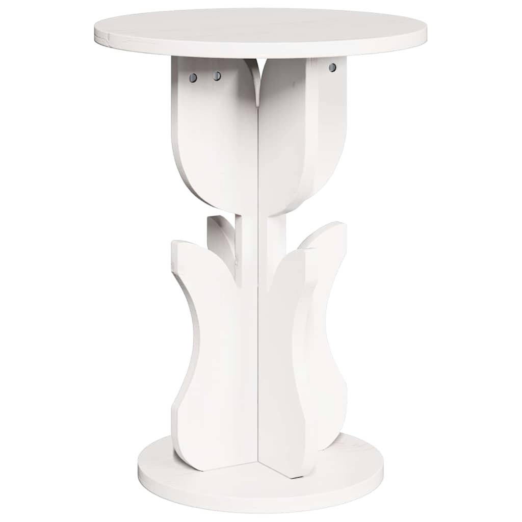 Coffee Table White 39.5 x 39.5 x 53.5 cm Solid pine wood