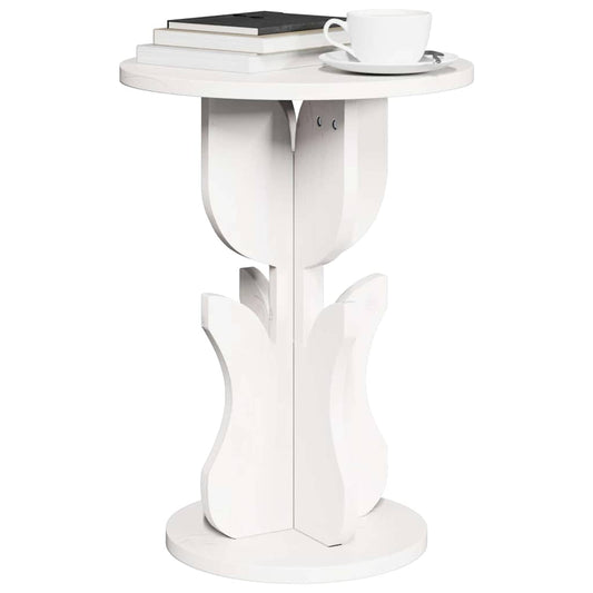 Coffee Table White 39.5 x 39.5 x 53.5 cm Solid pine wood