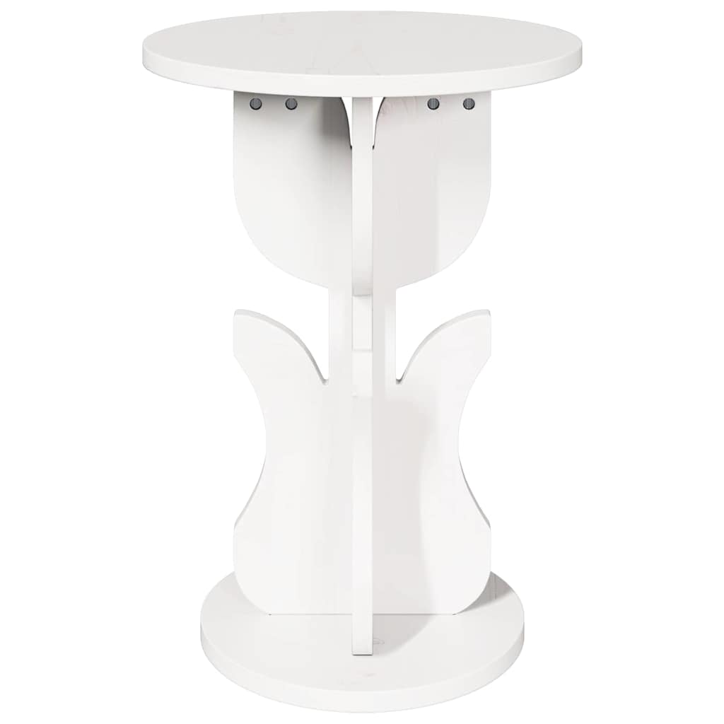 Coffee Table White 39.5 x 39.5 x 53.5 cm Solid pine wood