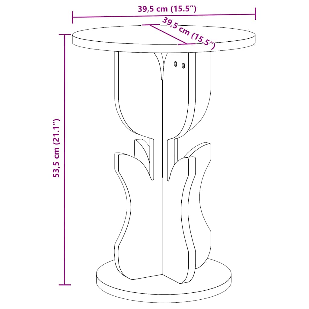 Coffee Table White 39.5 x 39.5 x 53.5 cm Solid pine wood