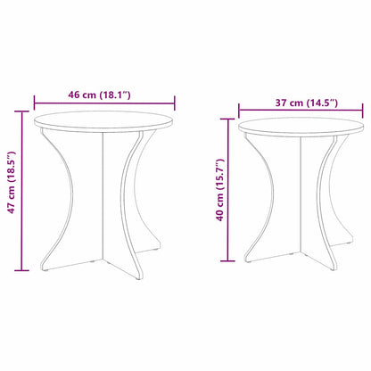 Coffee Table 2 pcs Natural Solid pine wood