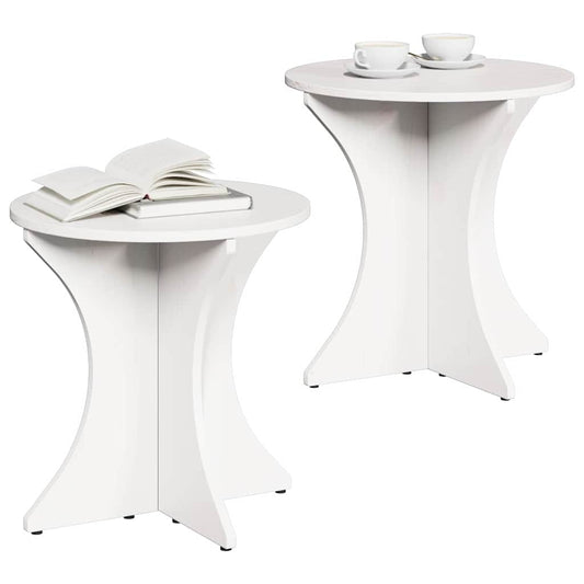 Coffee Table 2 pcs White 46 x 46 x 47 cm Solid pine wood