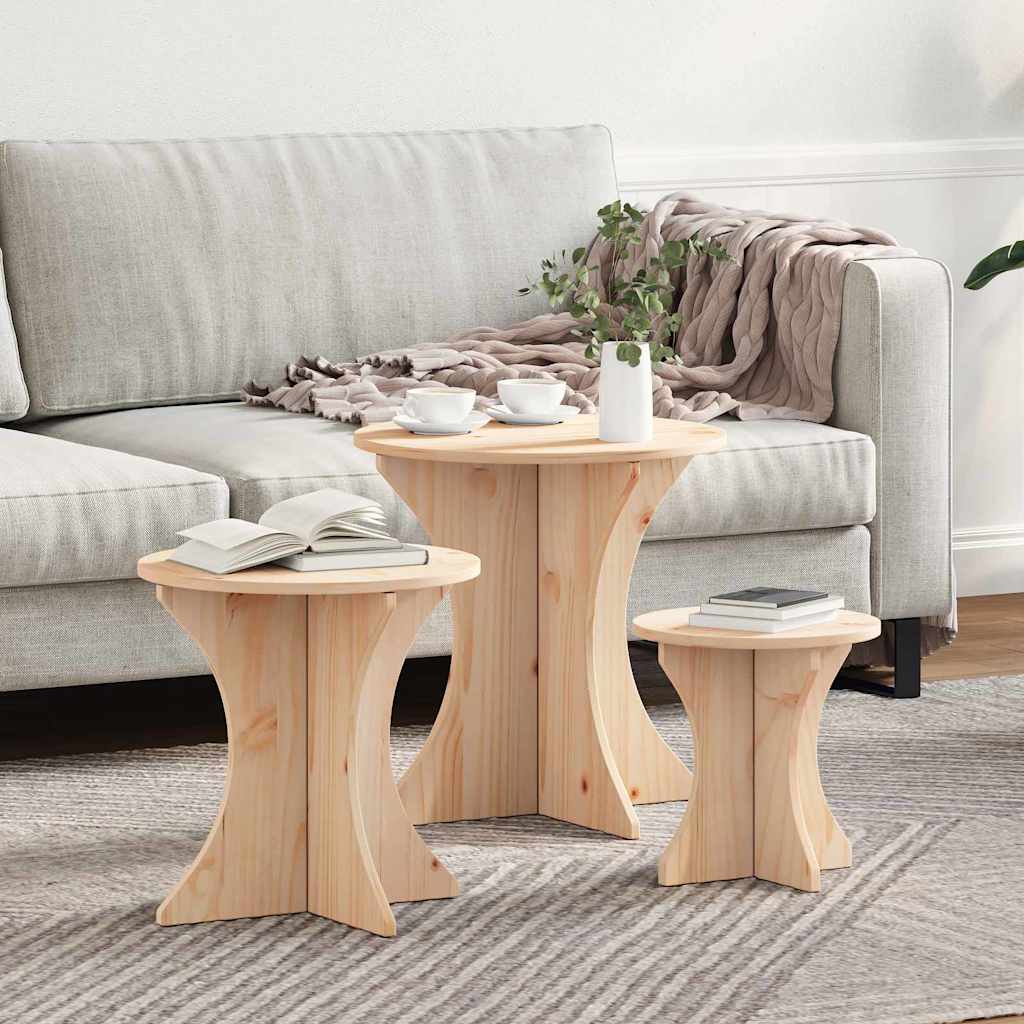 Coffee Table 3 pcs Natural