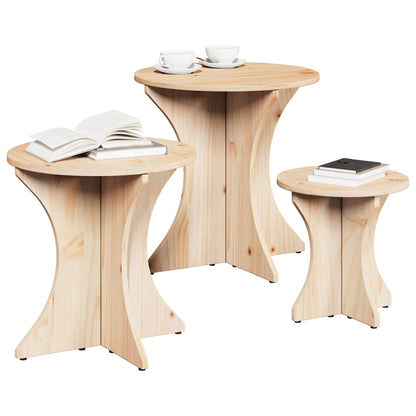 Coffee Table 3 pcs Natural