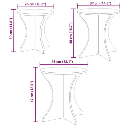 Coffee Table 3 pcs Wax Brown