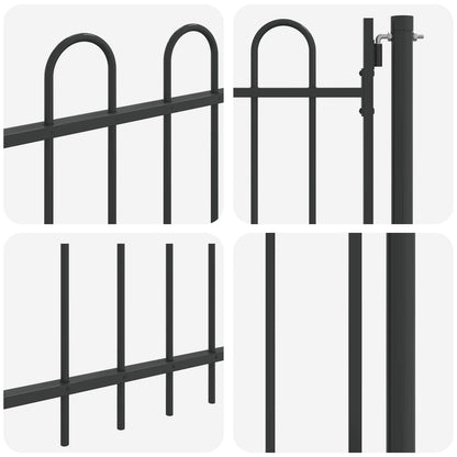 Fence Gate BOXTEL 103 x 150 cm Powder-Coated Steel Grey