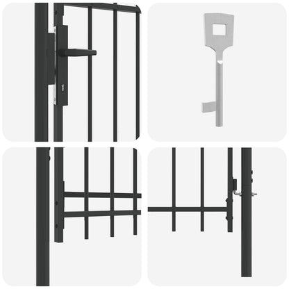 Fence Gate BOXTEL 103 x 150 cm Powder-Coated Steel Grey