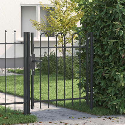 Fence Gate BOXTEL 103 x 150 cm Powder-Coated Steel Grey