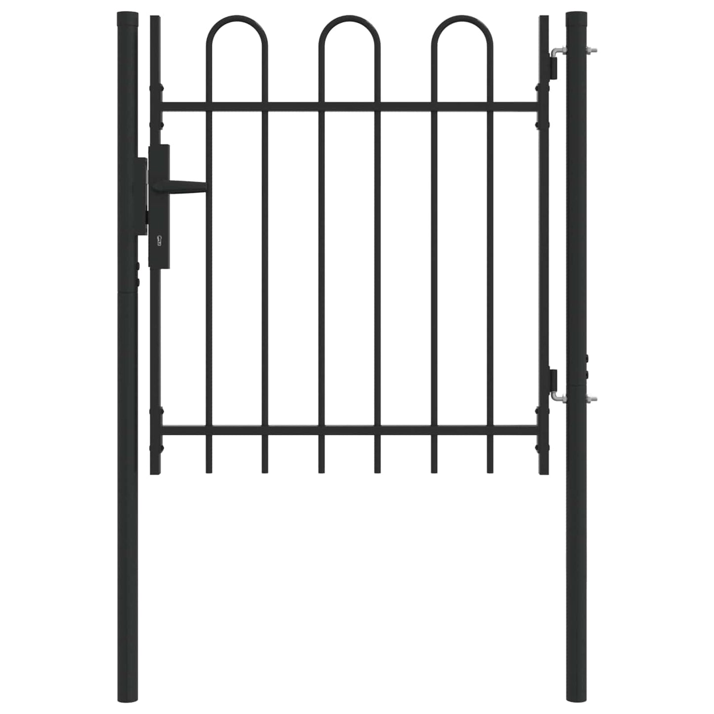 Fence Gate BOXTEL 103 x 150 cm Powder-Coated Steel Grey
