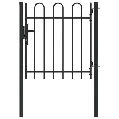 Fence Gate BOXTEL 103 x 150 cm Powder-Coated Steel Grey