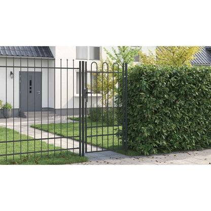 Fence Gate BOXTEL 103 x 225 cm Powder-Coated Steel Grey