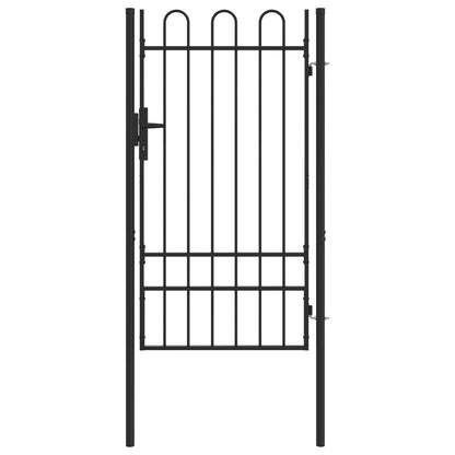 Fence Gate BOXTEL 103 x 225 cm Powder-Coated Steel Grey