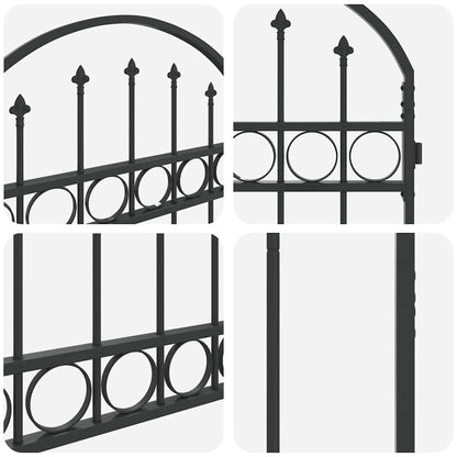 Fence Post ASSEN 200 x 88 x 14 cm Steel Grey Lockable