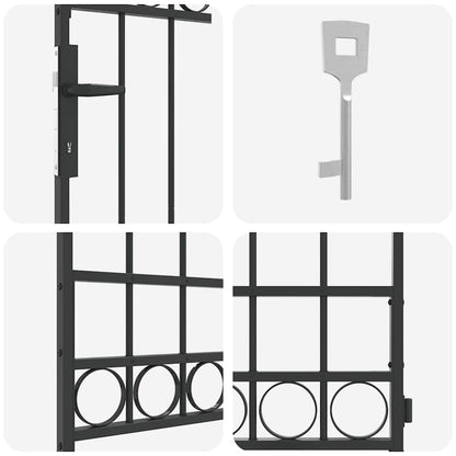 Fence Post ASSEN 200 x 88 x 14 cm Steel Grey Lockable