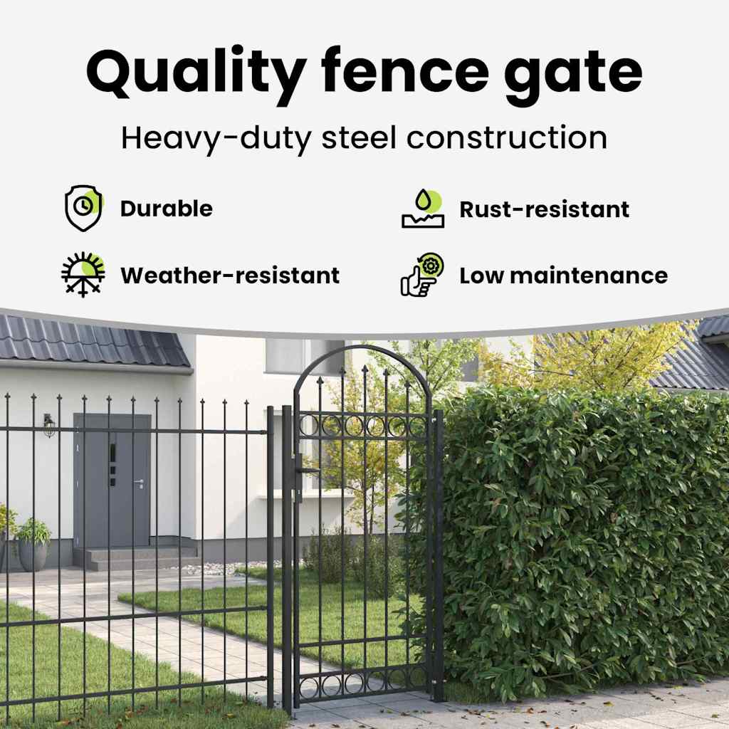 Fence Post ASSEN 200 x 88 x 14 cm Steel Grey Lockable