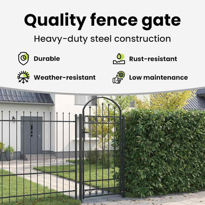 Fence Post ASSEN 200 x 88 x 14 cm Steel Grey Lockable